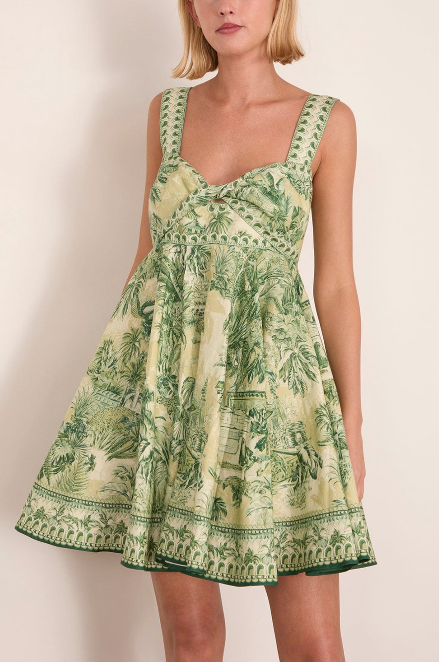 Alemais Sara Mini Twist Sundress in Green